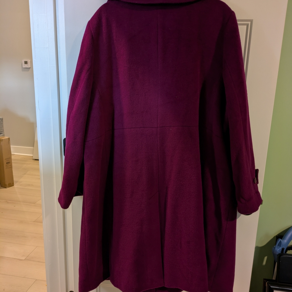 🔴Talbot's Magenta Long Coat, Size 24W - Picture 7 of 12